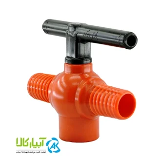 خرید شیر توپی سه راهی دوسر لی فلت یک سر دنده داخل - آبیار کالا
