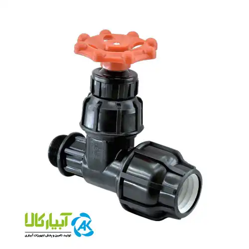 slide valve straight connection external thread خرید شیر کشویی یکسر رابط یکسر دنده بیرون پارس خاور - آبیار کالا